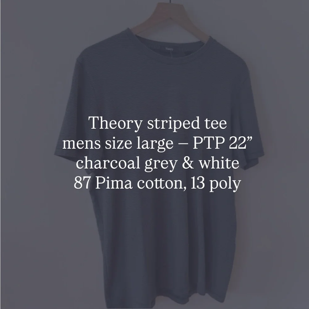 Theory striped tee — size large